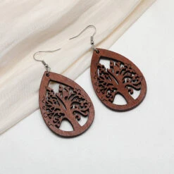 Retro Geometric Hollow Wooden Earrings Set Wholesale Nihaojewelry -Cheap Jewelry Store 1427106929657909248