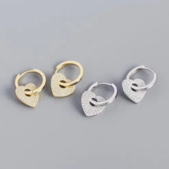 S925 Silver Geometric Heart Diamond Earrings Wholesale Nihaojewelry -Cheap Jewelry Store 1430357956163145728 1