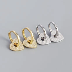 S925 Silver Geometric Heart Diamond Earrings Wholesale Nihaojewelry -Cheap Jewelry Store 1430357963889053696