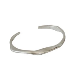 217 Korean S925 Sterling Silver Bracelet New Bangle Simple Irregular Concave Convex Surface Glossy Racelet -Cheap Jewelry Store 1444847934985342976