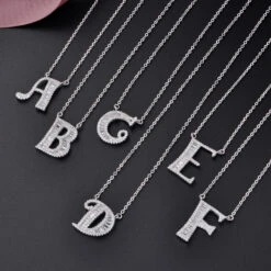 Korean Fashion 26 English Letter Necklace S925 Silver Personality Necklace Wholesale -Cheap Jewelry Store 1458256055669755904