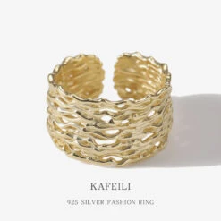 Korean S925 Silver Simple Irregular Geometric Texture Texture Open Ring Wholesale -Cheap Jewelry Store 1458276745861009408