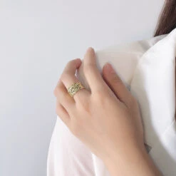 Korean S925 Silver Simple Irregular Geometric Texture Texture Open Ring Wholesale -Cheap Jewelry Store 1458276753582723072