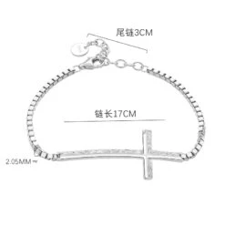 Sl006 Korean Style S925 Silver Bracelet Women's Graceful And Fashionable Texture Cross Bracelet Personality Hand Jewelry -Cheap Jewelry Store 1458278247073714176