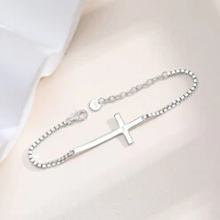 Sl006 Korean Style S925 Silver Bracelet Women's Graceful And Fashionable Texture Cross Bracelet Personality Hand Jewelry -Cheap Jewelry Store 1458278253730074624