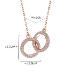 Korean Female Design Full Diamond Double Ring Pendant S925 Silver Necklace Wholesale 12 Korean Female Design Full Diamond Double Ring Pendant S925 Silver Necklace Wholesale -Cheap Jewelry Store 1458278506038431744