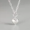Korea Retro 925 Sterling Silver Heart Necklace Female OT Buckle Necklace Wholesale -Cheap Jewelry Store 1458305097795768320