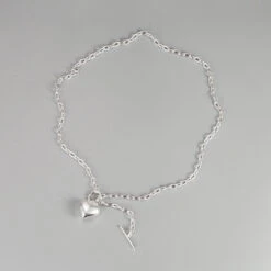 Korea Retro 925 Sterling Silver Heart Necklace Female OT Buckle Necklace Wholesale -Cheap Jewelry Store 1458305105379069952