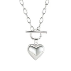 Korea Retro 925 Sterling Silver Heart Necklace Female OT Buckle Necklace Wholesale -Cheap Jewelry Store 1458305129869611008