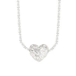 Korean S925 Sterling Silver Folds Heart-shaped Lavicle Chain Silver Jewelry -Cheap Jewelry Store 1460447623180849152