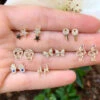 Fashion Rhinestone Skull Butterfly Snake 7 Pairs Earrings Set -Cheap Jewelry Store 1496026193642786816