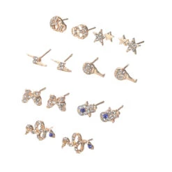 Fashion Rhinestone Skull Butterfly Snake 7 Pairs Earrings Set -Cheap Jewelry Store 1496026219056074752