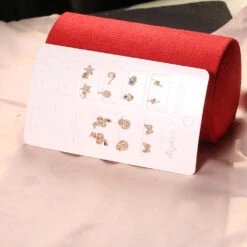 Fashion Rhinestone Skull Butterfly Snake 7 Pairs Earrings Set -Cheap Jewelry Store 1496026227520180224