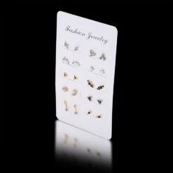 Fashion Bee Pyramid Geometric Diamond Alloy Earrings 10 Pairs Of Sets -Cheap Jewelry Store 1501014430299852800