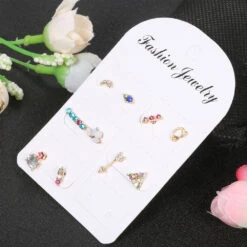 Fashion Simple Color Diamond 5 Pairs Of Earrings Alloy Earrings -Cheap Jewelry Store 1501014510545276928