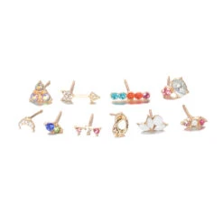 Fashion Simple Color Diamond 5 Pairs Of Earrings Alloy Earrings -Cheap Jewelry Store 1501014526924034048