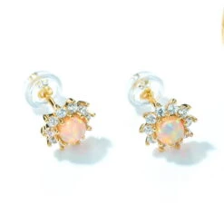 Korean Style Cute Simple Star S925 Silver Inlaid Opal Earrings Female Wholesale -Cheap Jewelry Store 1503914312148848640