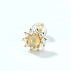 Korean Style Cute Simple Star S925 Silver Inlaid Opal Earrings Female Wholesale -Cheap Jewelry Store 1503914318838763520