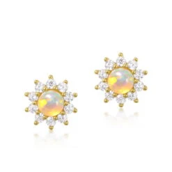 Korean Style Cute Simple Star S925 Silver Inlaid Opal Earrings Female Wholesale -Cheap Jewelry Store 1503914325386072064