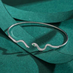 S925 Sterling Silver Fashion Snake-shaped Open Bracelet Jewelry -Cheap Jewelry Store 1504274219150741504