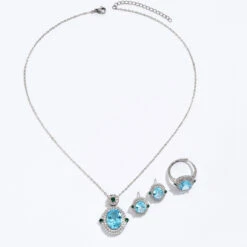 Fashion Geometric Copper Plating Inlay Zircon Rings Earrings Necklace 1 Set -Cheap Jewelry Store 1545672350966616064