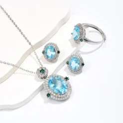 Fashion Geometric Copper Plating Inlay Zircon Rings Earrings Necklace 1 Set -Cheap Jewelry Store 1545672351545430016