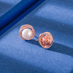 Fashion Flower Sterling Silver Ear Studs Inlaid Pearls Zircon 925 Silver Earrings 1 Pair 9 Fashion Flower Sterling Silver Ear Studs Inlaid Pearls Zircon 925 Silver Earrings 1 Pair -Cheap Jewelry Store 1557891080383500288