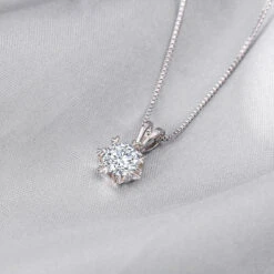 Wholesale Fashion Geometric Sterling Silver Moissanite Pendant Necklace -Cheap Jewelry Store 1557892850757275648