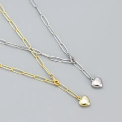 Fashion Heart Shape Silver Necklace Patchwork Stainless Steel Necklaces -Cheap Jewelry Store 1557901589937786880