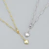 Fashion Heart Shape Silver Necklace Patchwork Stainless Steel Necklaces -Cheap Jewelry Store 1557985440139710464