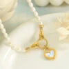 Simple Style Heart Shape Titanium Steel Pearl Plating Pendant Necklace -Cheap Jewelry Store 1569156334232932352