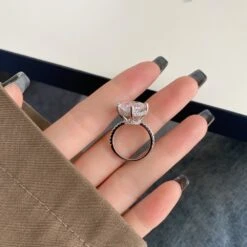 Simple Style Oval Sterling Silver Plating Zircon Rings -Cheap Jewelry Store 1572076992092835840