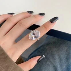 Simple Style Oval Sterling Silver Plating Zircon Rings -Cheap Jewelry Store 1572078357829521408 1