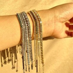 Fashion Solid Color Sterling Silver Plating Inlay Zircon Bracelets 1 Piece -Cheap Jewelry Store 1583271269422469120