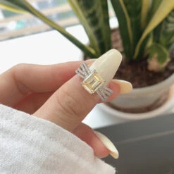 Elegant Square Sterling Silver Plating Inlay Zircon Rings 1 Piece 10 Elegant Square Sterling Silver Plating Inlay Zircon Rings 1 Piece -Cheap Jewelry Store 1584391924603817984