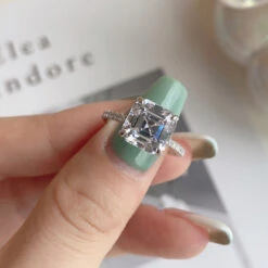 Fashion Square Sterling Silver Plating Inlay Zircon Rings 1 Piece -Cheap Jewelry Store 1584391979515645952