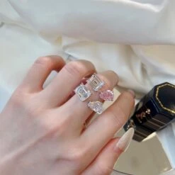 Fashion Square Water Droplets Sterling Silver Plating Inlay Zircon Open Ring 1 Piece 9 Fashion Square Water Droplets Sterling Silver Plating Inlay Zircon Open Ring 1 Piece -Cheap Jewelry Store 1584392173963579392