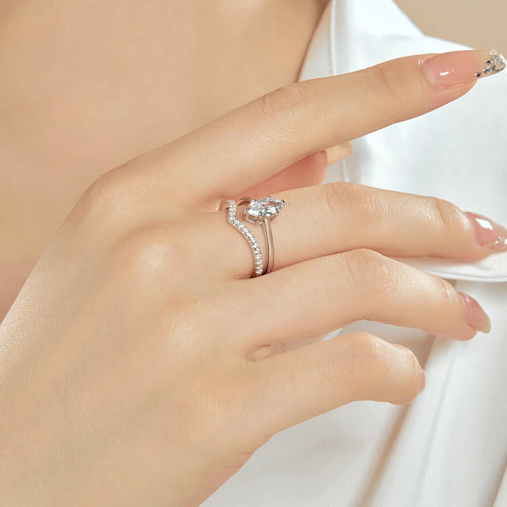 Fashion Geometric Sterling Silver Inlay Zircon Rings 7 Fashion Geometric Sterling Silver Inlay Zircon Rings - Image 5