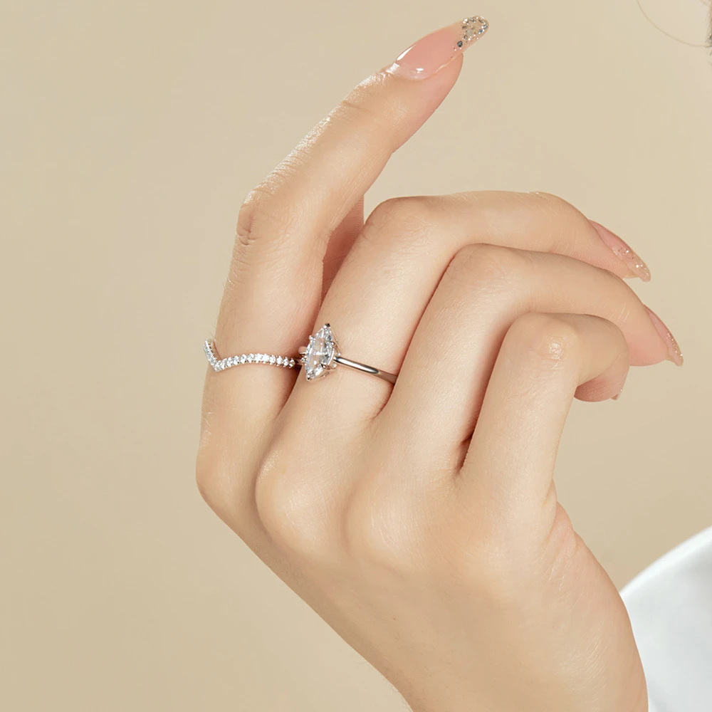 Fashion Geometric Sterling Silver Inlay Zircon Rings 8 Fashion Geometric Sterling Silver Inlay Zircon Rings - Image 6