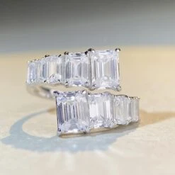 Fashion Geometric Sterling Silver Inlay Zircon Open Ring 1 Piece -Cheap Jewelry Store 1591266122169192448