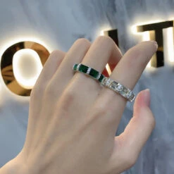 Fashion Color Block Square Sterling Silver Inlay Zircon Rings 10 Fashion Color Block Square Sterling Silver Inlay Zircon Rings -Cheap Jewelry Store 1591266234140332032