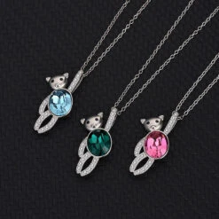 Fashion Animal Austrian Crystal Sterling Silver Bear Pendant Necklace 1 Piece -Cheap Jewelry Store 1591267122418421760