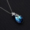 Fashion Butterfly Austrian Crystal Sterling Silver Water Drop Pendant Necklace -Cheap Jewelry Store 1591267441730785280
