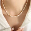 Elegant Irregular Freshwater Pearl Titanium Steel Beaded Plating Necklace -Cheap Jewelry Store 1597786839698247680