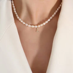 Elegant Letter Pearl Titanium Steel Plating Zircon Necklace 13 Elegant Letter Pearl Titanium Steel Plating Zircon Necklace -Cheap Jewelry Store 1599701090599833600