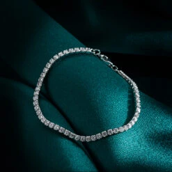 Fashion Solid Color S925 Silver Inlay Zircon Bracelets 1 Piece -Cheap Jewelry Store 1601188263224283136