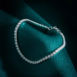 Fashion Solid Color S925 Silver Inlay Zircon Bracelets 1 Piece -Cheap Jewelry Store 1601188263228477440