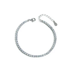 Fashion Solid Color S925 Silver Inlay Zircon Bracelets 1 Piece -Cheap Jewelry Store 1601188388210348032