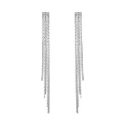 Fashion Tassel Sterling Silver Inlay Zircon Drop Earrings 1 Pair -Cheap Jewelry Store 1603686978203815936