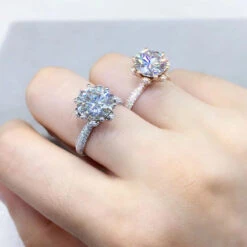 Fashion Simple Style Geometric Sterling Silver Diamond Artificial Diamond Rings -Cheap Jewelry Store 1605387600053538816